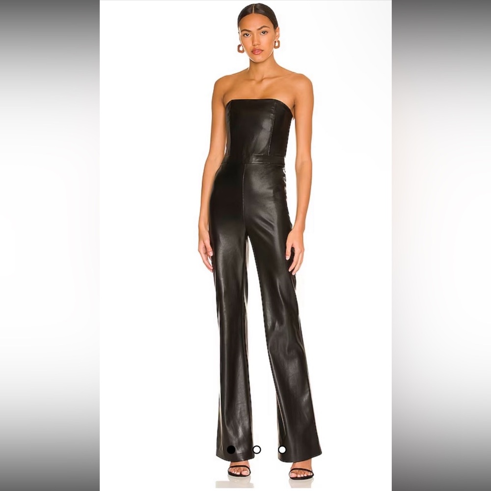 NWT✨ Alice and Olivia Lavera Vegan-Leather Jumpsuit